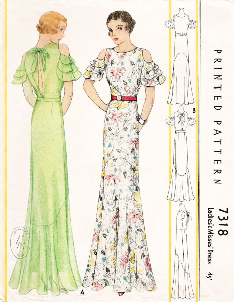 1930s evening dress reproduction