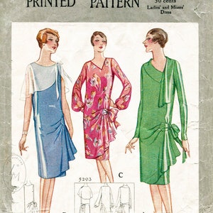 1920s 1930s Vintage Sewing Pattern Reproduction / Flapper Day or