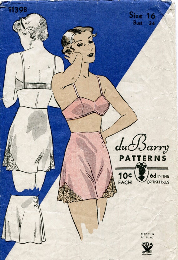 Vintage Sewing Pattern Vintage Sewing Pattern 1930s 1940s Lingerie