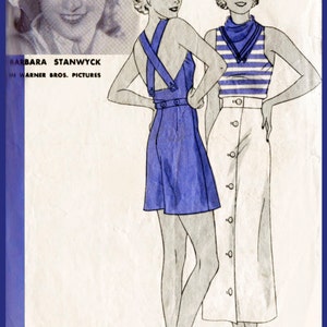 vintage sewing pattern 1930s 30s vintage playsuit sewing pattern women's beach romper overalls bust 32 b32 reproduction