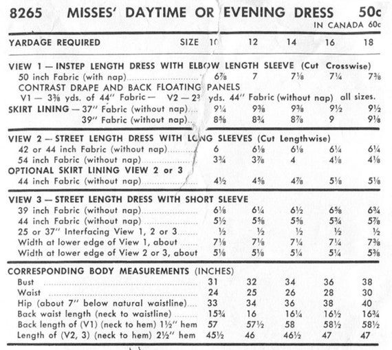 Vintage Sewing Pattern 1950s 1960s Mad Men Evening Cocktail Dress