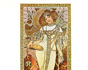 Alphonse Mucha Style Art Noveau Au Quartier Latin Advertising