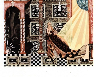 Original 1975 vintage Kay NIELSEN ART DECO Nouveau Print Book Plate