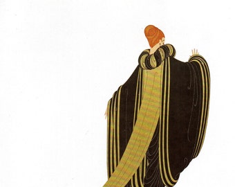 Authentic Vintage ERTE Art Deco Print Ebony and White Fashion Book