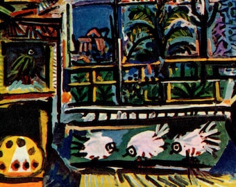 Original Vintage Pablo Picasso Print &quot;The Pigeons&quot; Book Plate
