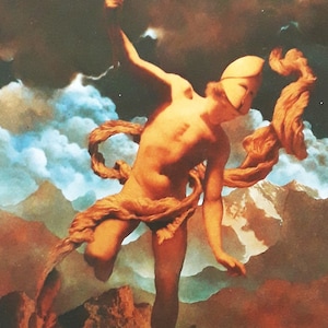 Original Vintage Maxfield Parrish Poster 1989 PROMETHEUS
