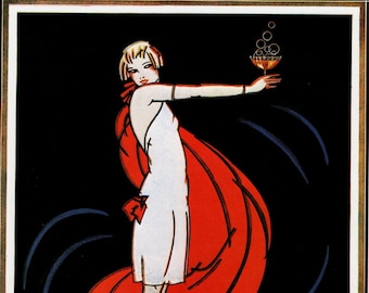 May include: A vintage advertisement for Schweppes Table Waters featuring a woman in a white dress and a red cape holding a glass of bubbly water. The text reads "Schweppes Table Waters. The matchless quality of Schweppes Table Waters makes them the accepted Standard of Good Taste."