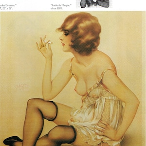 RAUCHERTRÄUME Original Vintage Alberto Vargas Druck Buch Plattendruck