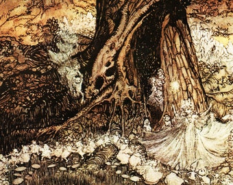 A Midsummer Night's Dream RACKHAM Original 1975 Vintage Art