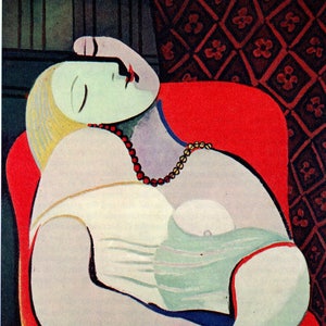 The Dream Original Vintage Pablo Picasso Print Buch Platte
