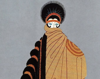 Authentic Vintage ERTE Art Deco Print Ebony and White Fashion Book