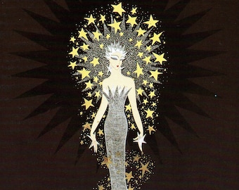 STARSTRUCK Original Vintage ERTE Art Deco Print Fashion Book Plate