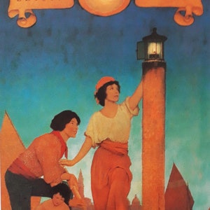 Original Vintage Maxfield Parrish Poster 1989 VENETIAN LAMPLIGHTER