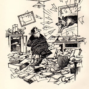 Original Thelwell Comical Dog Print 1964 Vintage Cartoon Art