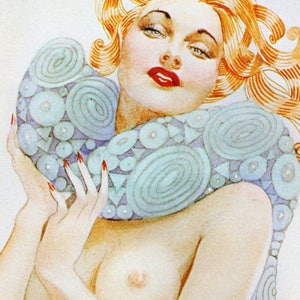 Deco Venus Original Vintage Alberto Vargas Druck Buchplatte