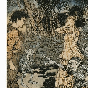 Arthur RACKHAM The Allies&#39; Fairy Book Original 1975 Vintage Art Nouveau Print Book Plate
