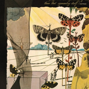 May include: A vintage advertisement for Bryans nylons, showcasing a surrealist artwork with butterflies and a leg outline. The image includes text and a quote by Plotinus, with the brand name "Bryans" visible.