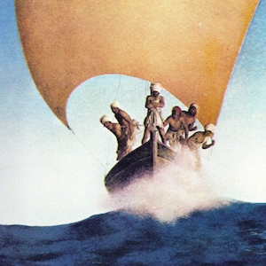 Vintage Maxfield PARRISH Poster Print &quot;CODADAD and his BROTHERS&quot;