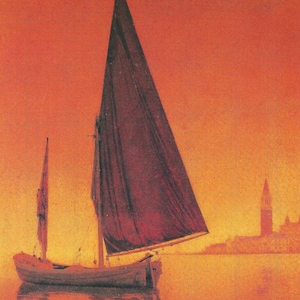 VENICE - TWILIGHT Original Vintage Maxfield PARRISH Poster Print