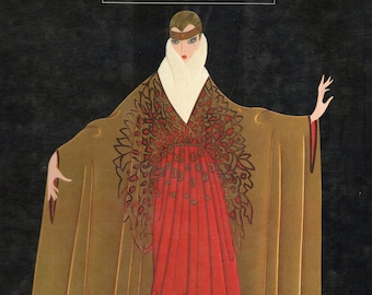 Erte Classic Art Deco Print, Alphabet Series 