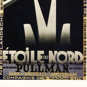 Vintage Travel Poster Original Bookplate PULLMAN Paris-Brussels-Amsterdam