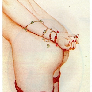 Red Stockings Original Vintage Alberto Vargas Print  Book Plate