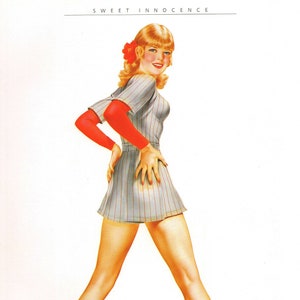 Varga Girl, Original Pin Up Vintage Print Sweet Innocence Alberto Vargas Book Plate