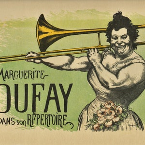 Authentic Vintage Art Nouveau Poster LOUIS ANQUETIN (French) Performances of Marguerite Dufay