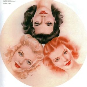 Jergens Powder Box Design Original Vintage Alberto Vargas Druckbuch Platte