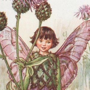 Fate dei fiori: la fata del fiordaliso maggiore stampa vintage c1930 di Cicely Mary Barker