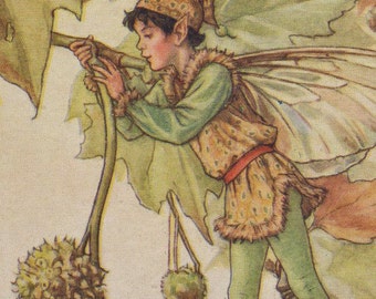 花の妖精：アーモンドの花の妖精 ヴィンテージプリント 1930年頃