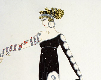 LA MERVEILLEUSE Chic Original Vintage ERTE Art Deco Print Fashion