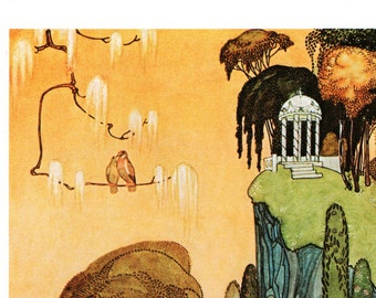 Original 1975 Vintage Kay NIELSEN ART DECO Nouveau Print Book Plate