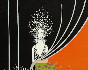 Authentic Vintage ERTE Art Deco Print Ebony and White Fashion Book
