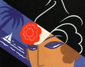 Original ERTE Art Exhibition Invitation 1990 Dyansen Gallery