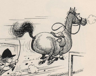 Original 1962 Funny THELWELL HORSE / PONY Vintage Art Cartoon Print