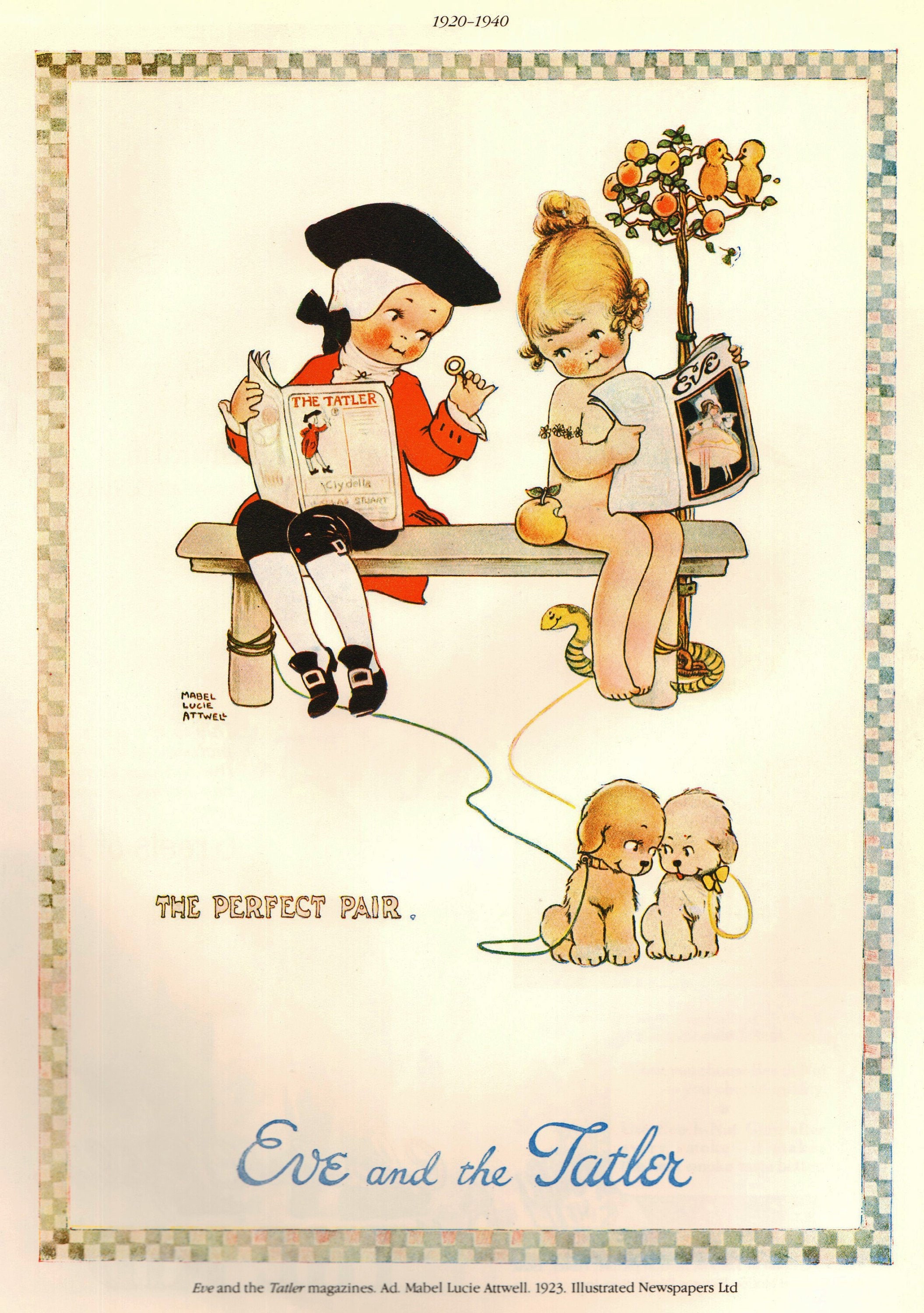 Mabel Lucie Attwell Print: Eve and Tatler Ad, Vintage Advertising
