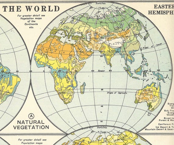 The WORLD Original 1930 ANTIQUE MAP George Phillip - Etsy