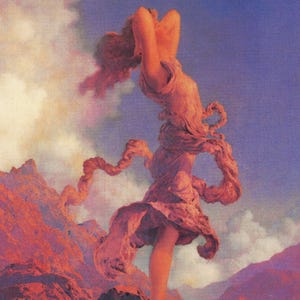 Póster original vintage de Maxfield PARRISH con la leyenda ÉXTASIS