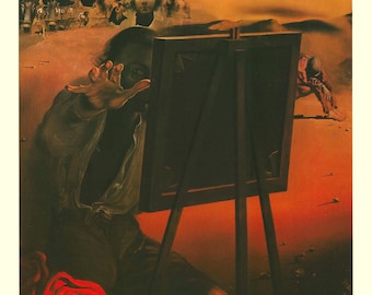 Salvador DALI authentische vintage surrealistische Kunstdruck-Impressionen aus AFRIKA Exlibris 1974