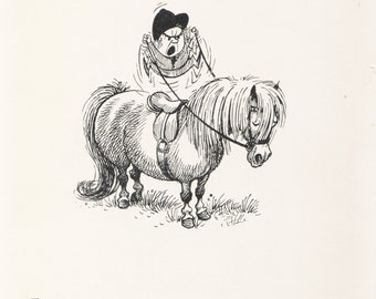 Original 1962 Funny THELWELL HORSE / PONY Vintage Art Cartoon Print