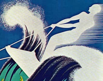 Erte Art Deco Print: Summer Fun, Harper's Bazaar Cover, 1980 Limited Edition