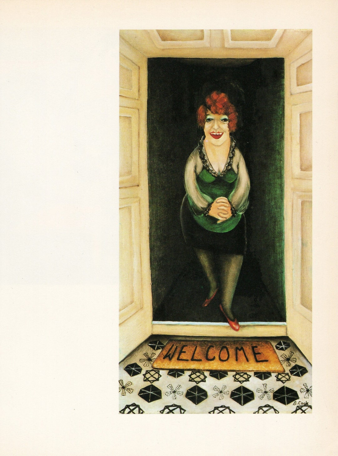 WELCOME Beryl COOK Original Funny Vintage Art Print Book Plate - Etsy