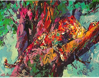 LEOPARDO Poster originale vintage di Leroy Neiman