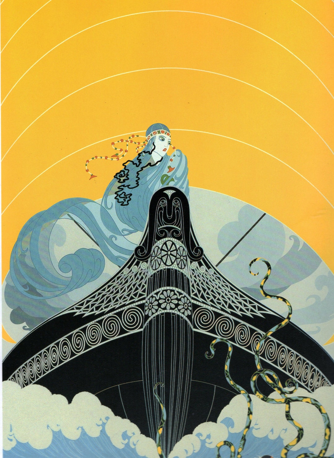 Chic Original Vintage ERTE Art Deco Print SURPRISES of the