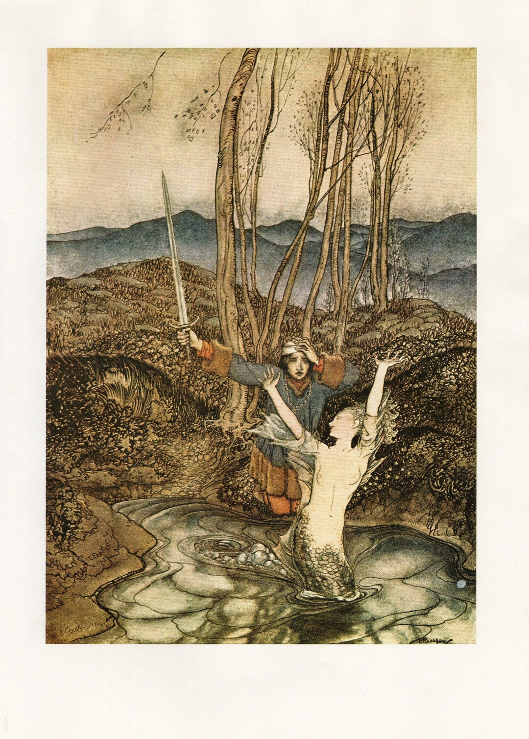 RACKHAM Original 1975 Vintage Art Nouveau Print Book Plate - Etsy
