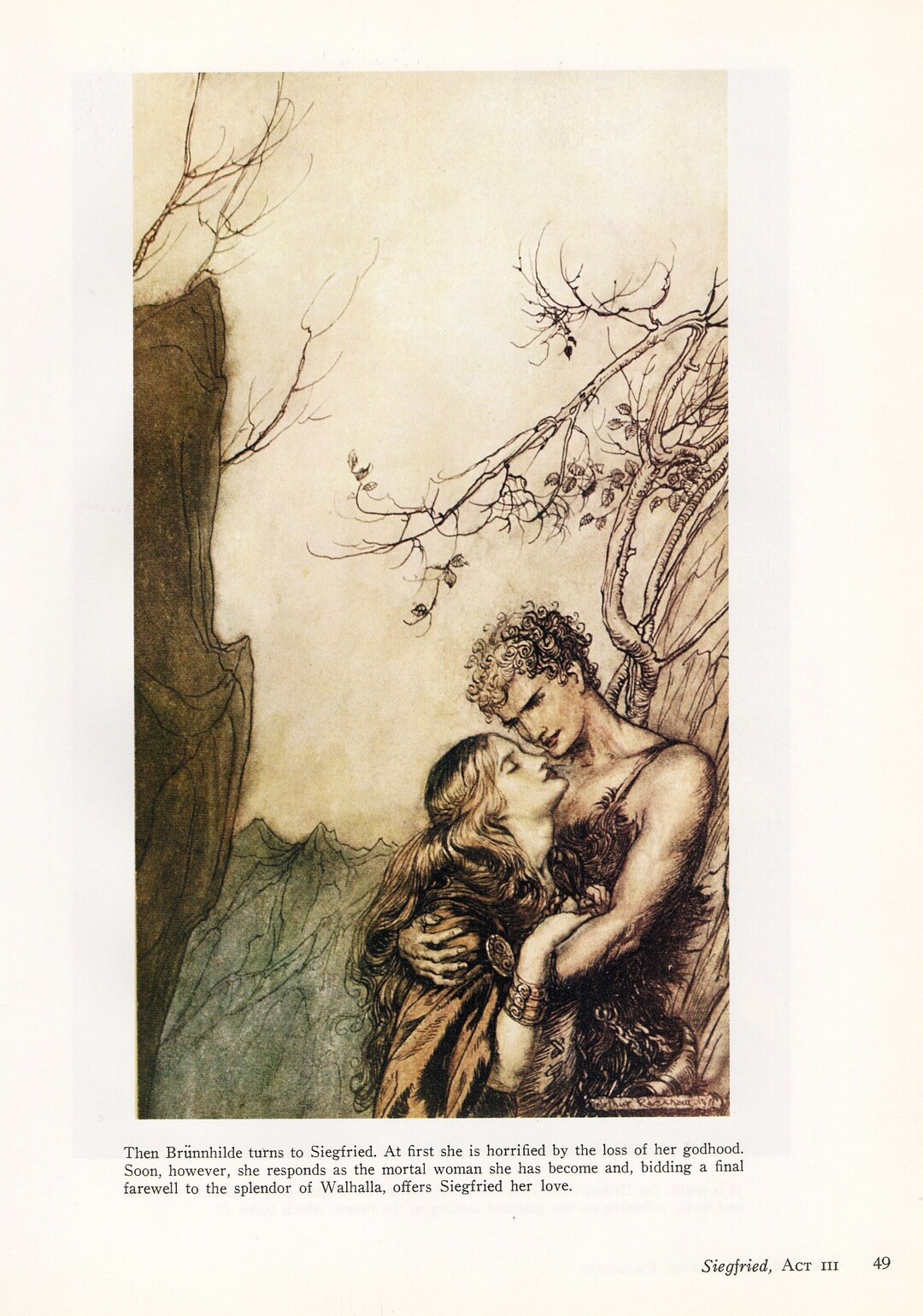 RACKHAM Original 1979 Vintage Art Nouveau Print Double-sided Bookplate ...