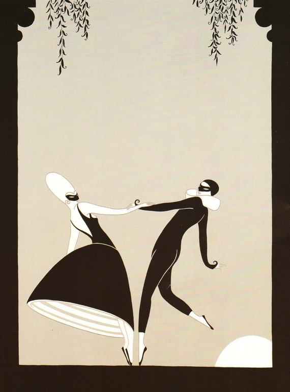 chic original vintage erte art deco print pas de etsy