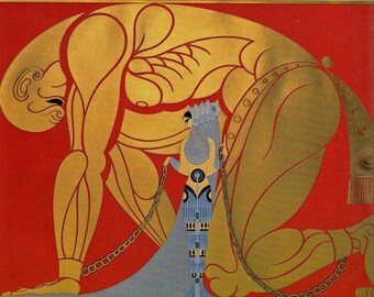 Authentic Vintage ERTE Art Deco Print Ebony and White Fashion Book