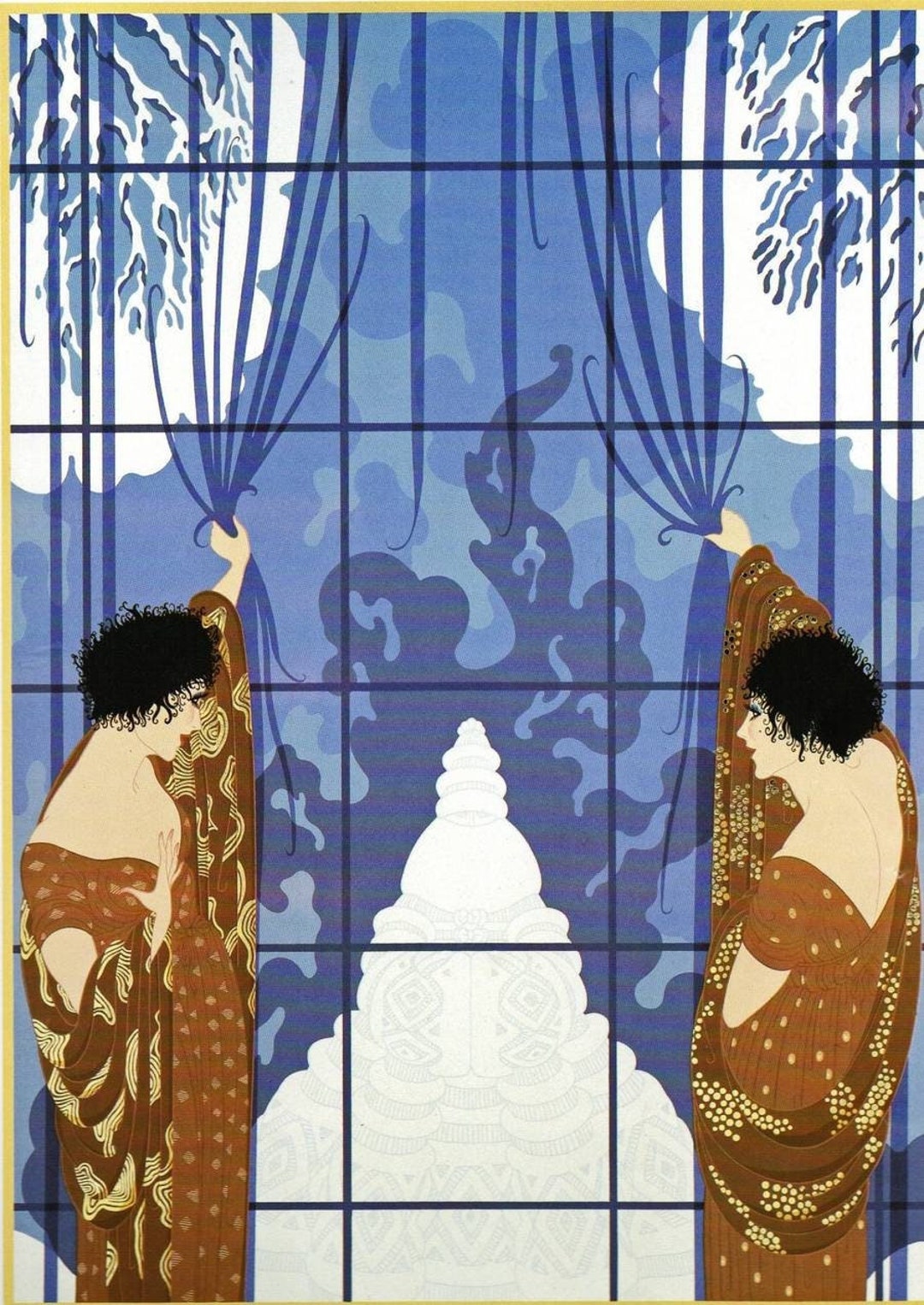 Original ERTE Vintage Art Deco Print WINTER'S ARRIVAL Fashion Book ...